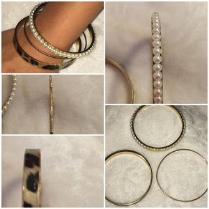 A bundle of 3 patterned bracelets from Forever 21.